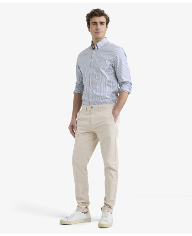 Stretch Oxford Shirt Big Stripe Heren