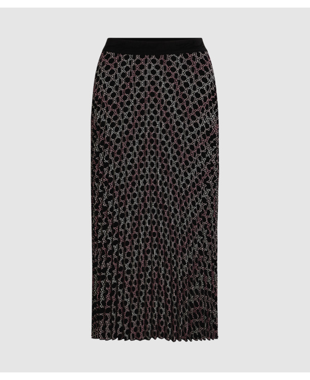K-CHEVRON AOP PLEATED SKIRT