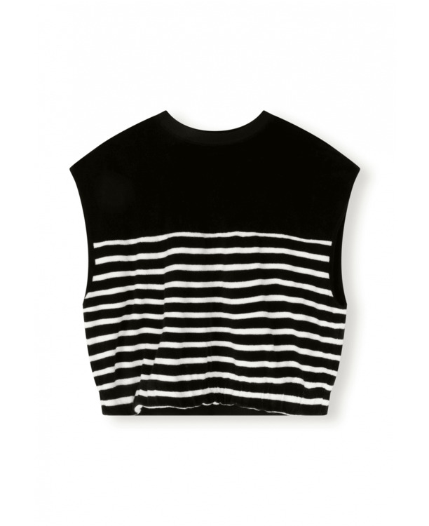 terry sleeveless sweater stripes