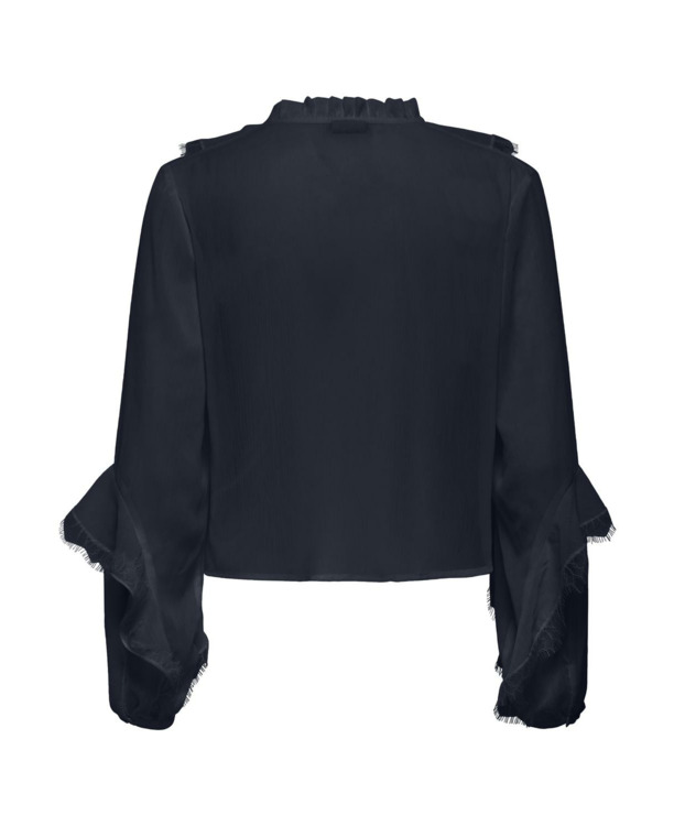 Regular Fit V-Neck Long Sleeves (L/S) Regular fit top met lange mouwen en ruches