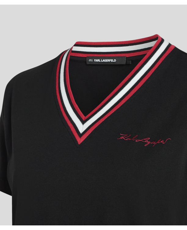 RIB V-NECK SIGNATURE T-SHIRT