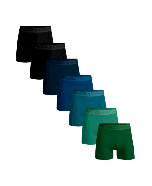 Heren 7-pack licht katoenen effen Black/Blue/Green