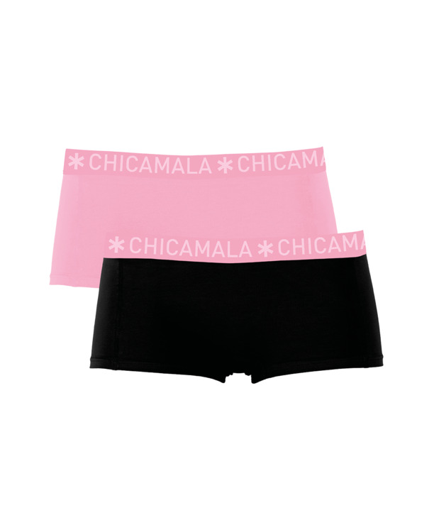 Meisjes 2-pack Boxershorts Effen Black/Pink