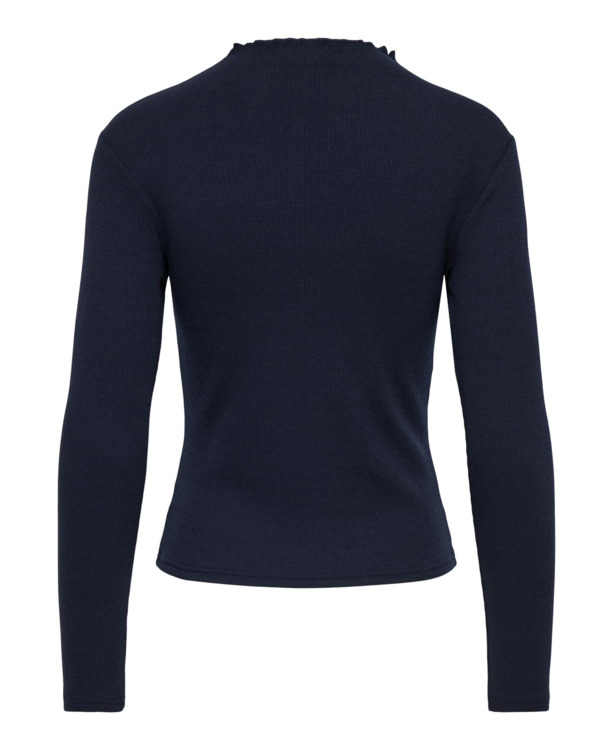 Regular Fit O-Neck Long Sleeves (L/S) Top met O-hals en ruches