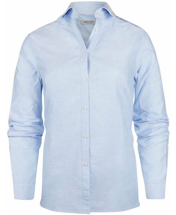 Steppin' Out Blouse Bibi Oxford Lichtblauw