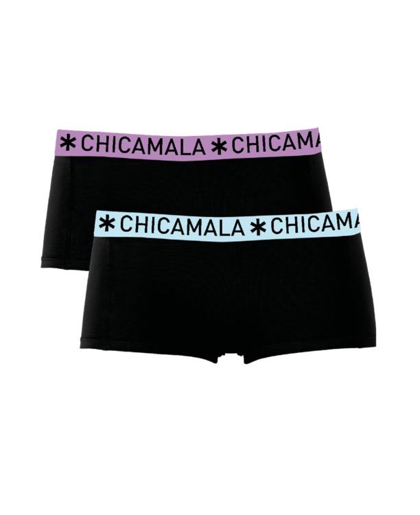 Meisjes 2-pack Boxer Shorts Effen Black