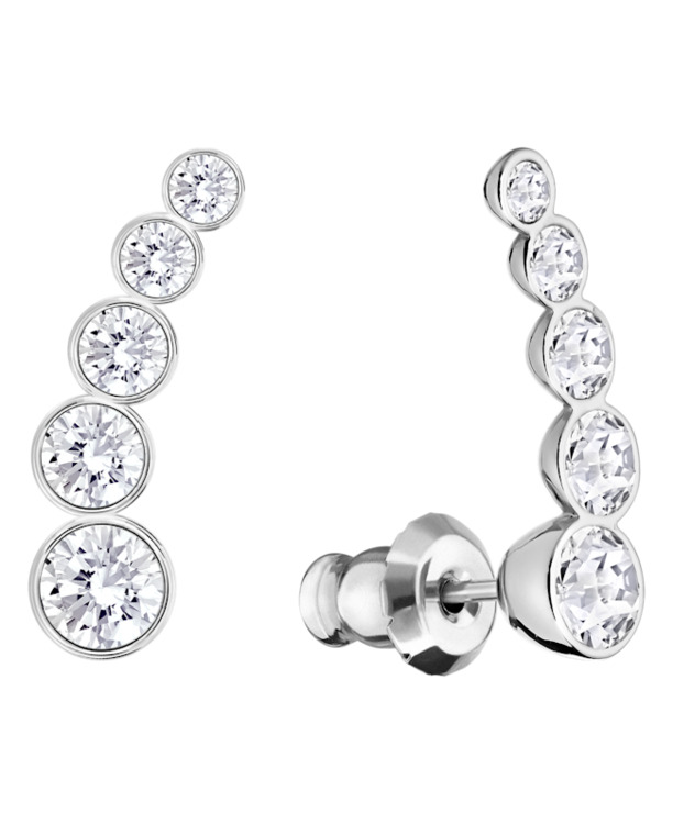 Harley Pierced Earrings OU Rhodium shiny Crystal