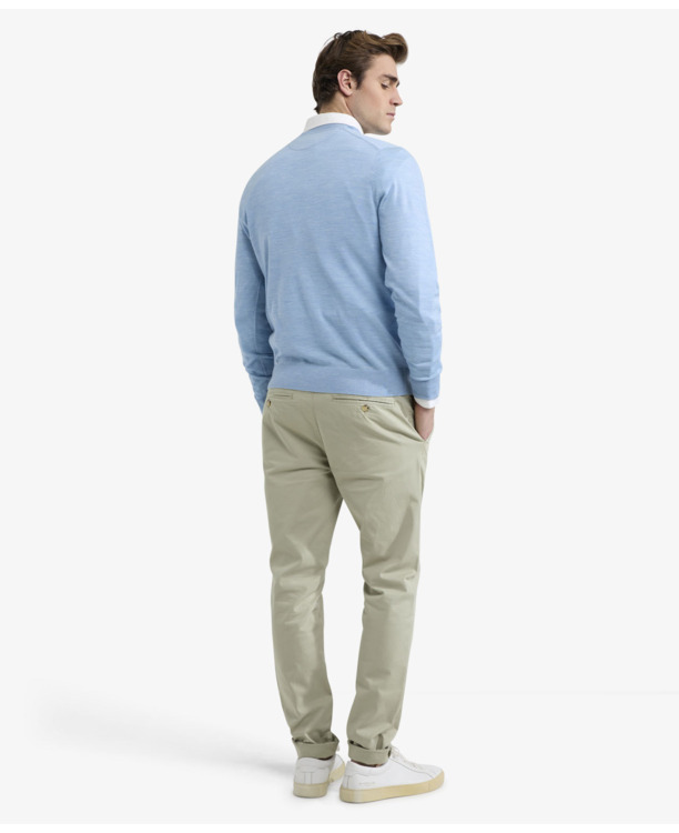 Fine Merino V-Neck Sweater 100% Merino Wool Heren