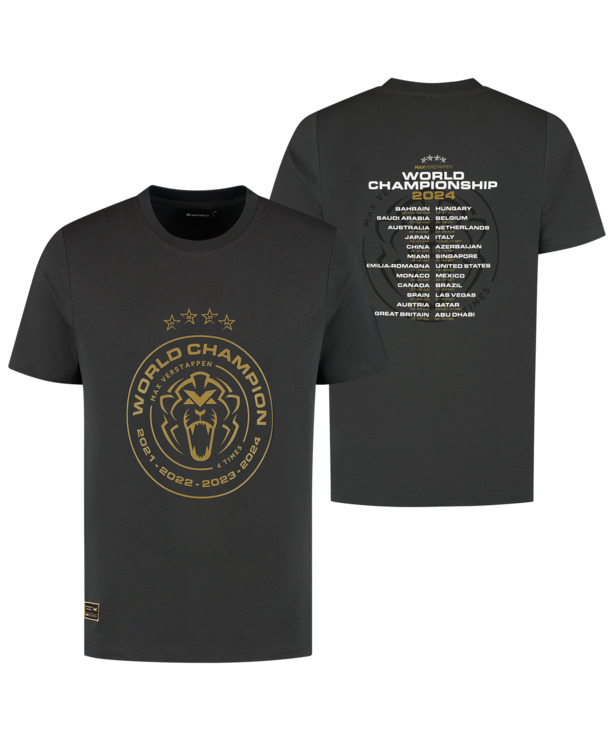 World Champion 2024 T-shirt - Charcoal - Max Verstappen