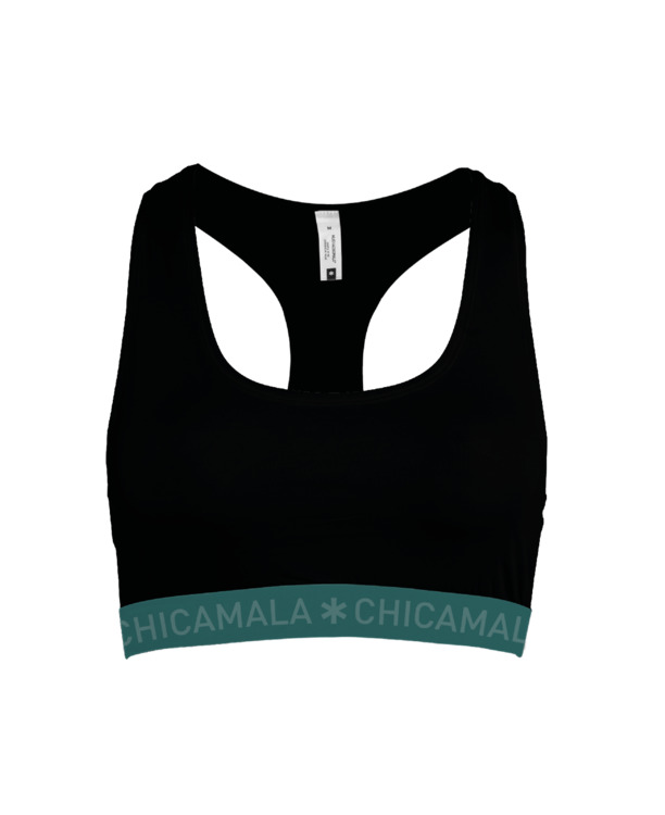 Meisjes racer back 1-pack Effen Black