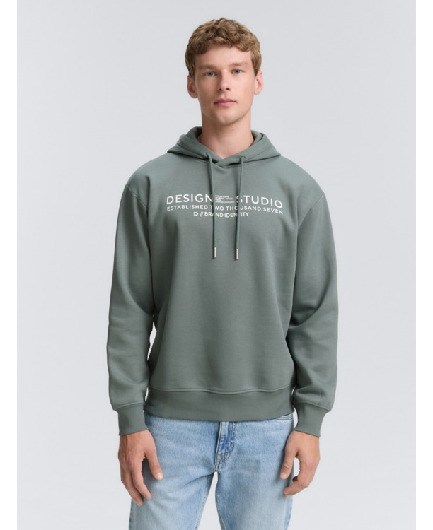 Basic hoodie sweatshirt met print