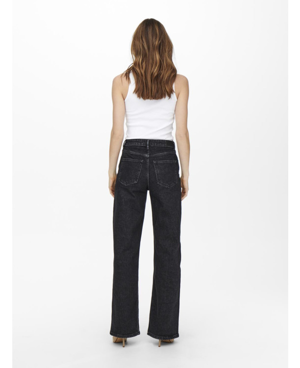 Wide Leg Fit Jeans met wijde pasvorm en hoge taille en achterzakken