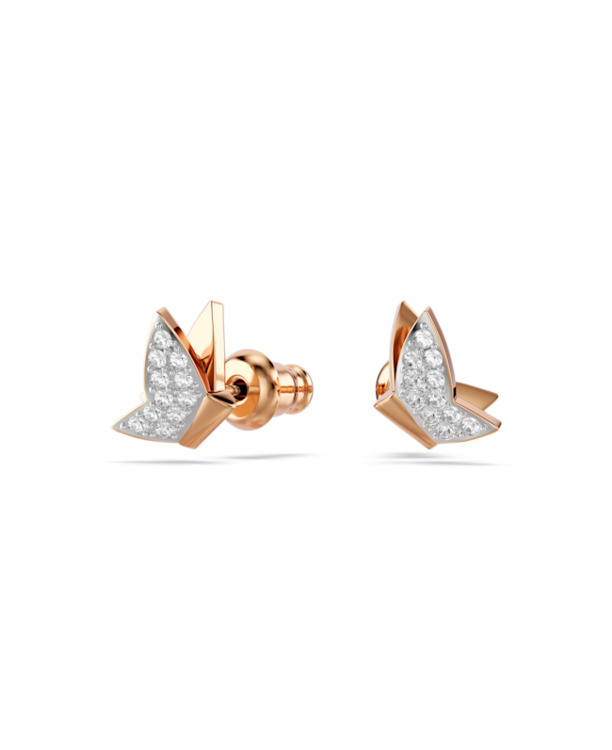 Idyllia Lilia Pierced Earrings Stud Rose Gold shiny Crystal