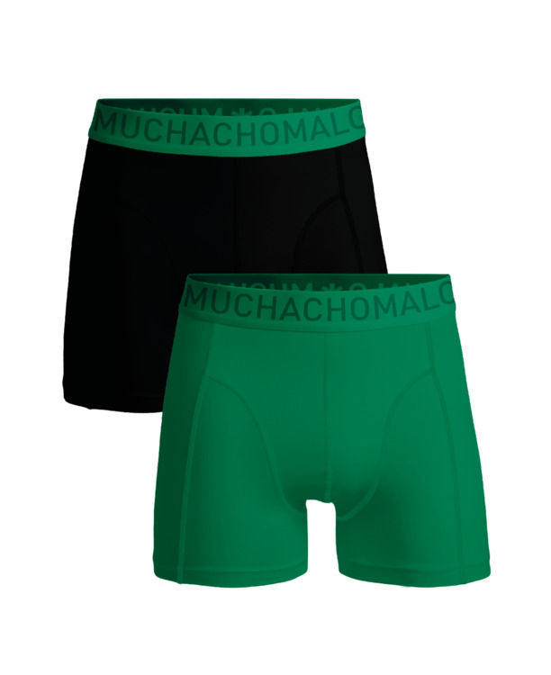 Heren 2-Pack Boxershorts Microvezel Effen Black/Green