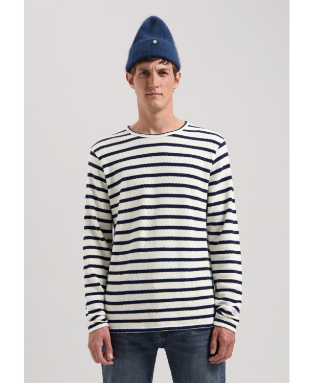 Dstrezzed Heren Gestreepte Pique Jersey Long Sleeve