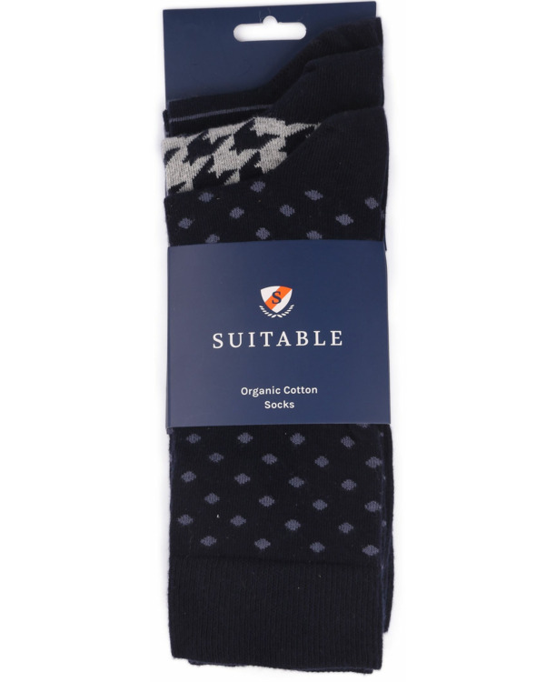 Suitable Sokken 3-Pack Print Navy
