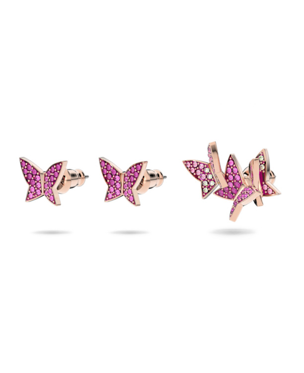 Idyllia Lilia Pierced Earrings Stud Rose Gold shiny Multi Light