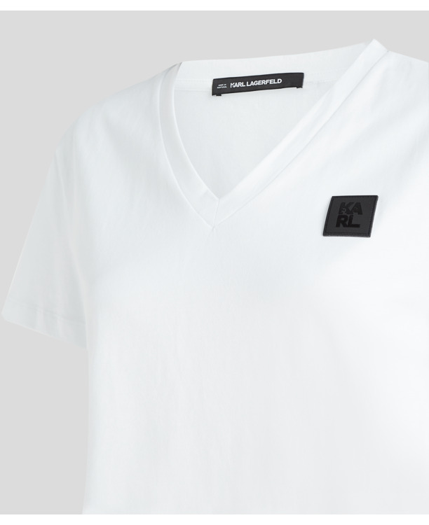 RUBBER PATCH V-NECK T-SHIRT