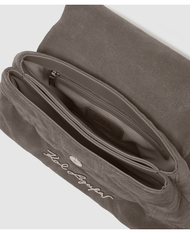 K/KURL SUEDE SHOULDER BAG