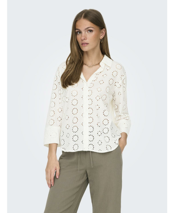 Regular Fit Shirt Collar Long Sleeves (L/S) Gedetailleerde overhemdkraag, lang, met volumemouwen