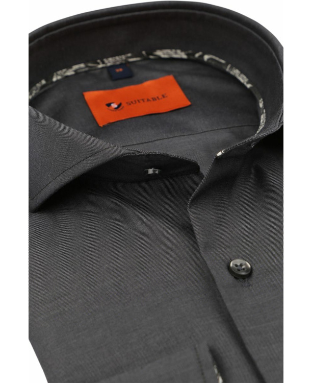 Suitable Twill Overhemd Antraciet