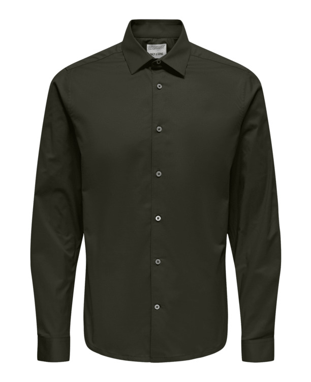 Slim Fit Overhemdkraag Lange Mouwen (L/M) Heren