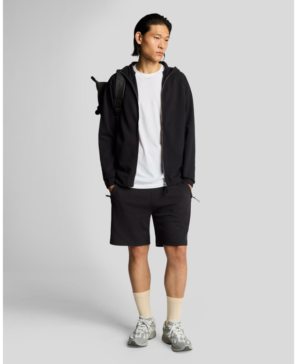 Diagonal Interlock Hooded Zip Through