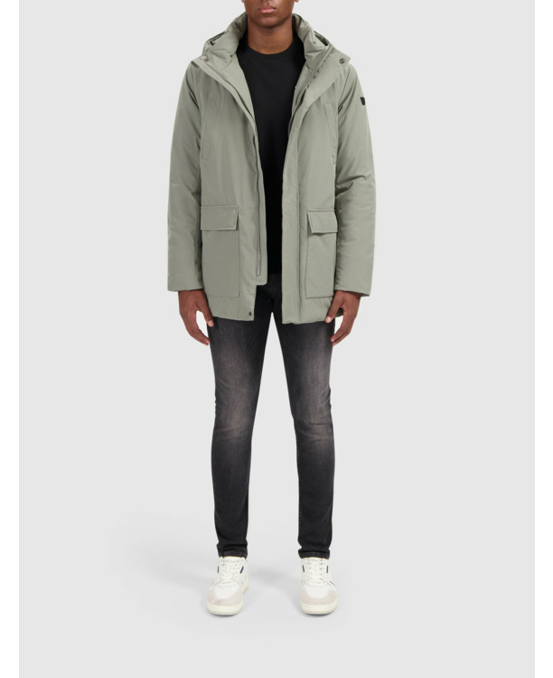Logo Badge Parka 100% Polyester Mannen