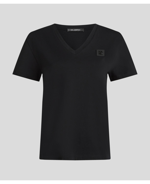 RUBBER PATCH V-NECK T-SHIRT