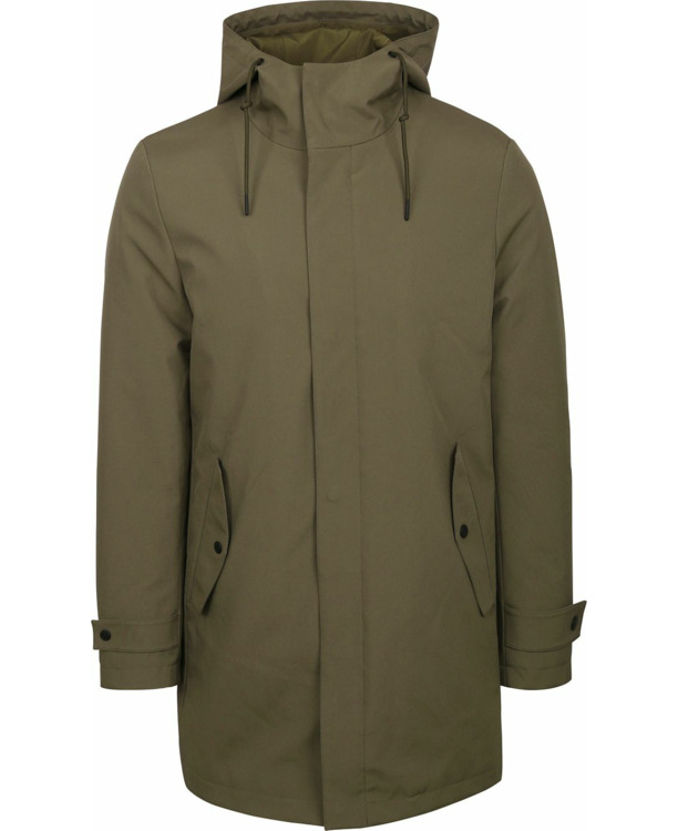 Suitable Jas Hood Tech Olijfgroen