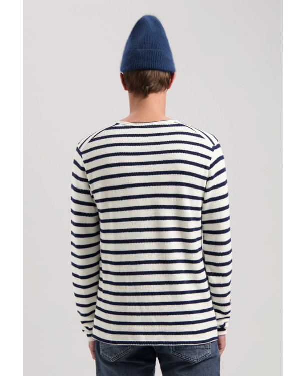 Dstrezzed Heren Gestreepte Pique Jersey Long Sleeve