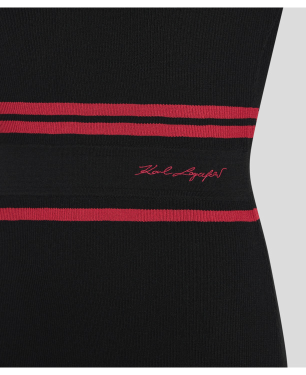 SIGNATURE V-NECK KNIT DRESS