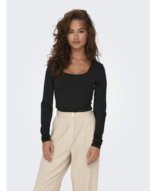 Standard Fit U-Neck Long Sleeves (L/S) Stijlvol T-shirt met U-hals en standaardpasvorm voor meisjes