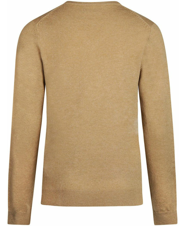 Steppin' Out Dames Pullover V-hals Merinowol Camel