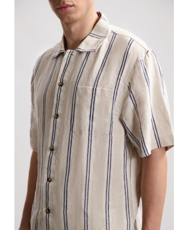 Saul Shirt Linen Stripe