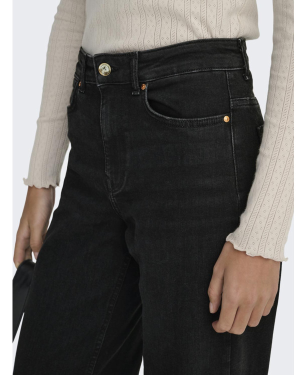 Wide Leg Fit Jeans met hoge taille en brede pasvorm en achterzakken