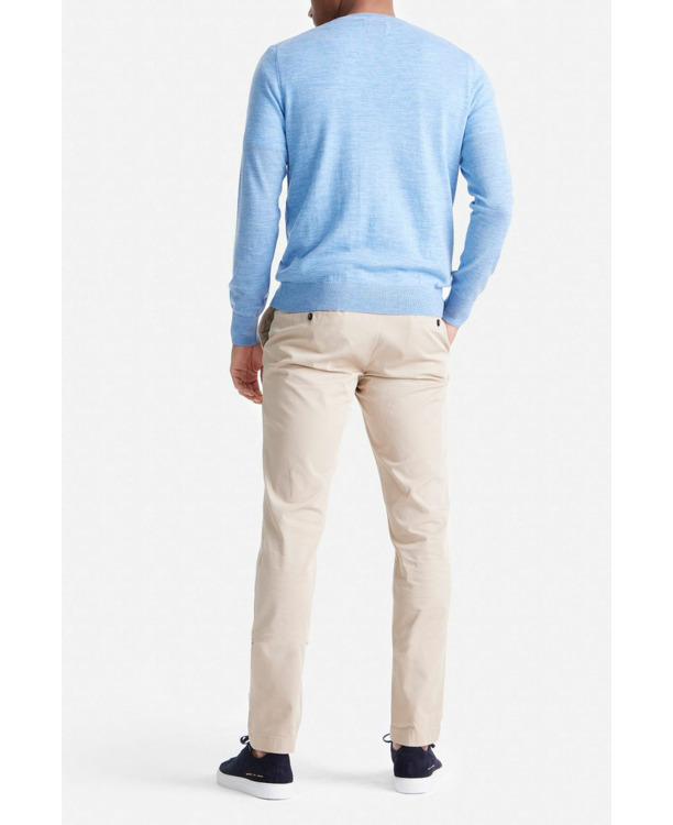 King Essentials The John Pullover Merino Lichtblauw