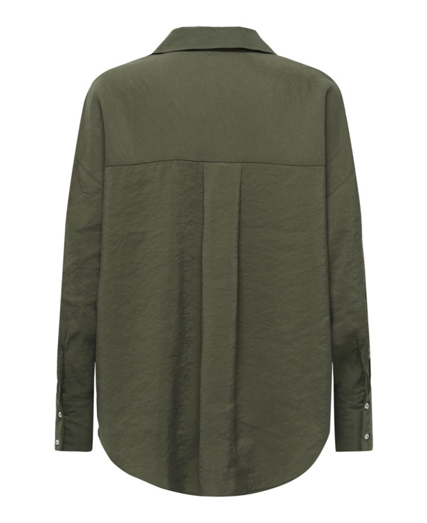 Oversize Fit Shirt Collar Long Sleeves (L/S) Oversized fit overhemd met knoopsluiting en langer op de rug