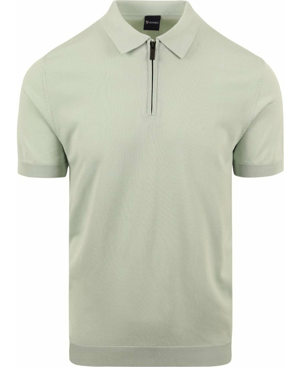 Suitable Half Zip Polo Lichtgroen