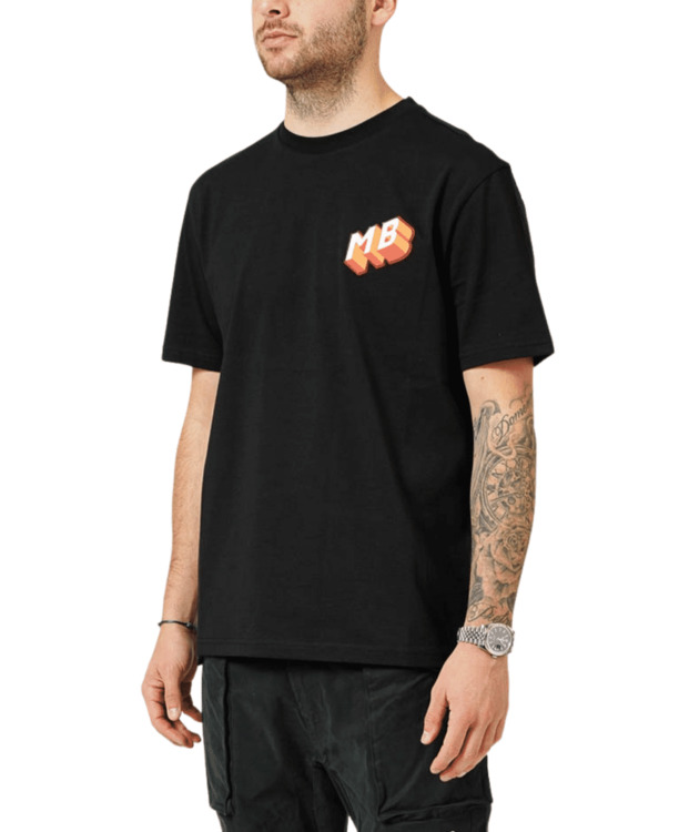 MIJN MERK POP-UP LOGO BORST ZWART T-SHIRT MANNEN