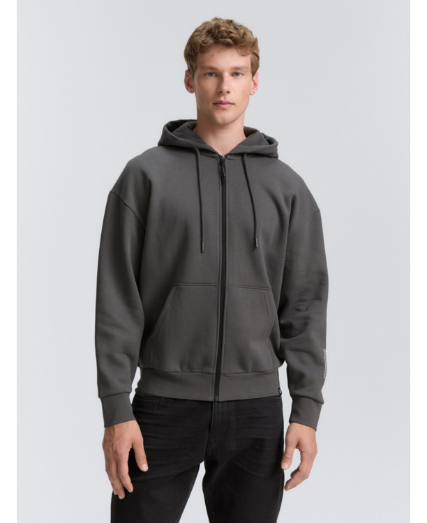 Relaxed fit sweatjack met capuchon