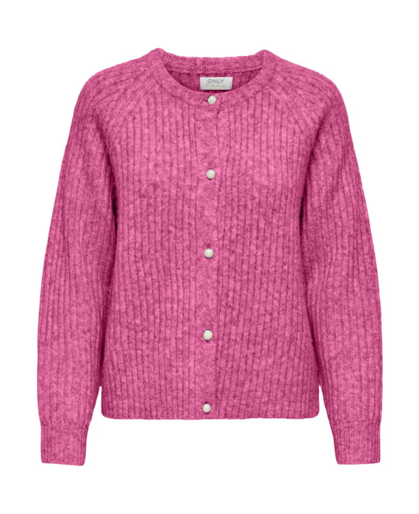 Regular Fit Crew Neck Long Sleeves (L/S) Gebreid vest met knoopsluiting, normale pasvorm voor herfst/winter