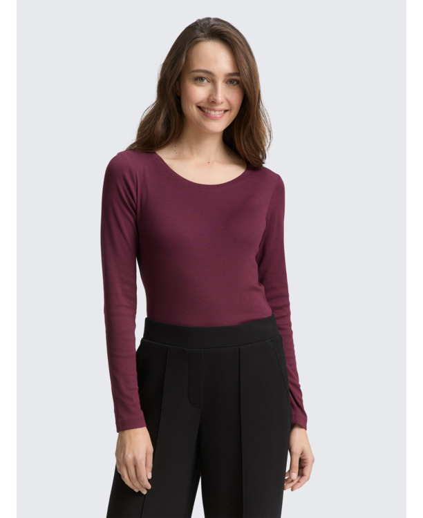 Basic shirt met lange lippen