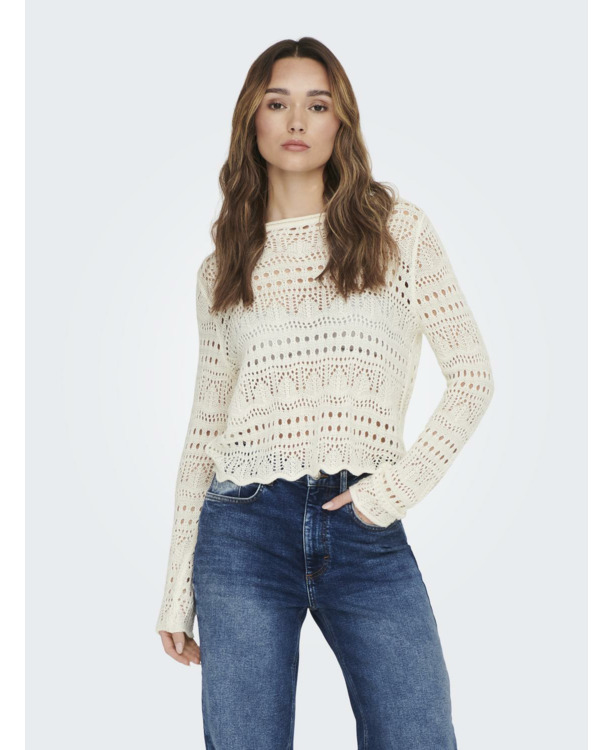 Knit Fit Boat Neck Long Sleeves (L/S) Gehaakte trui