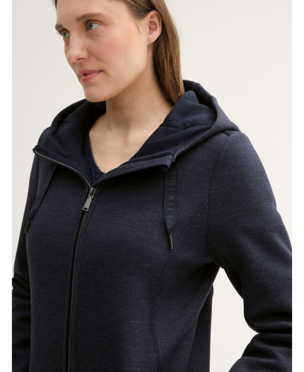 Hoodie-sweater in twilllook