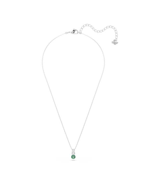 Stilla Round Attract Pendant Round Rhodium shiny Emerald Green White