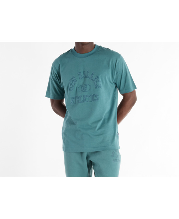 New Balance Heren Rond Graphic T-shirt Groen