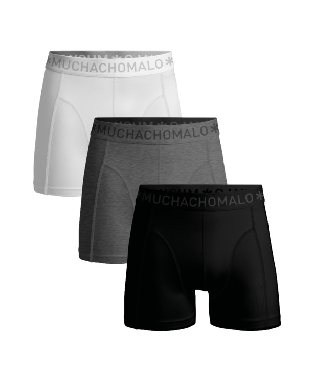 Heren 3-Pack Boxershorts Effen Black/Grey/White