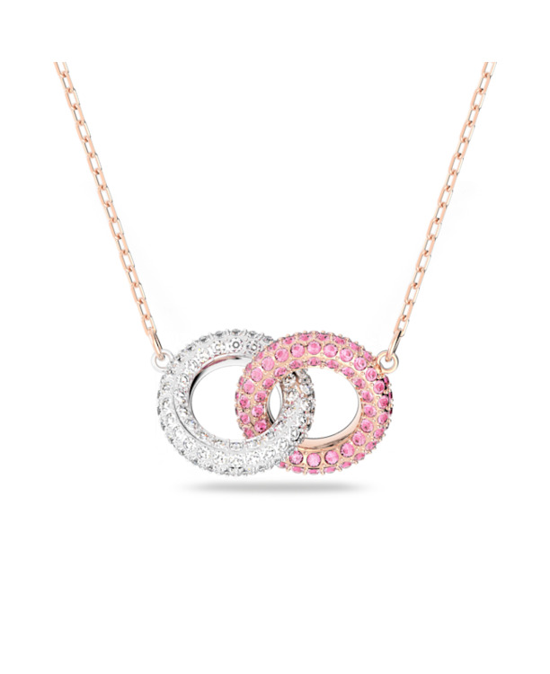 Dextera Round Necklace Rose Gold shiny Light Rose Crystal