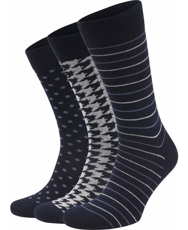 Suitable Sokken 3-Pack Print Navy